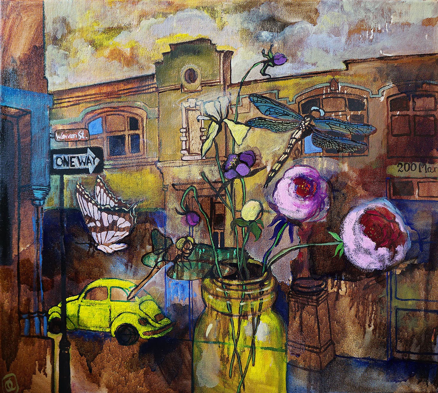 Dragonflies in the town