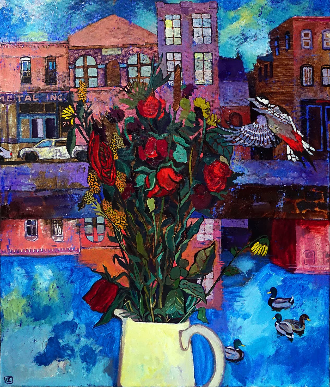 Stillife with woodpecker